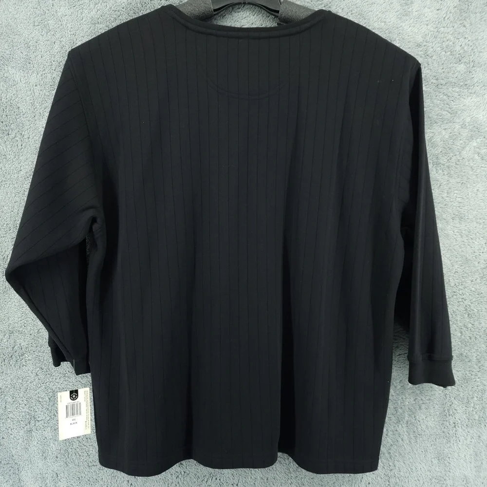 Van Heusen Sweater Mens 4XL Black Stripe Ribbed Studio Pullover Big & Tall - Picture 5 of 12
